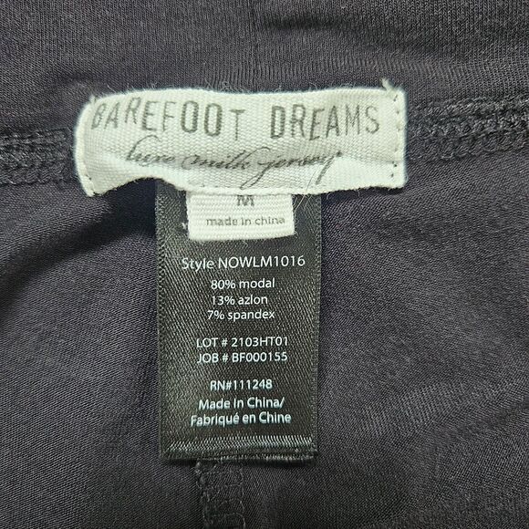 SOLD. BAREFOOT DREAMS Luxe Milk Jersey Black Lounge Pants Joggers Women's Medium - Picture 8 of 8
